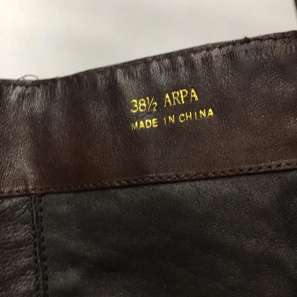 APEPAZZA REAL LEATHER LACED TIE UP WEDGE HEEL NON SKID SOLE Knee-High Boots - Picture 10 of 11